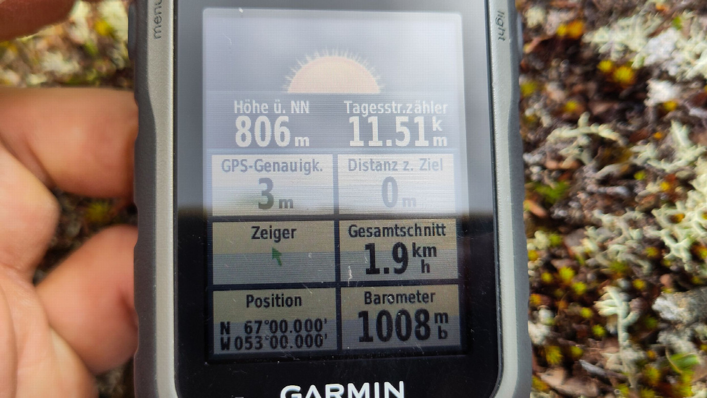 GNSS reading at 67N-53W