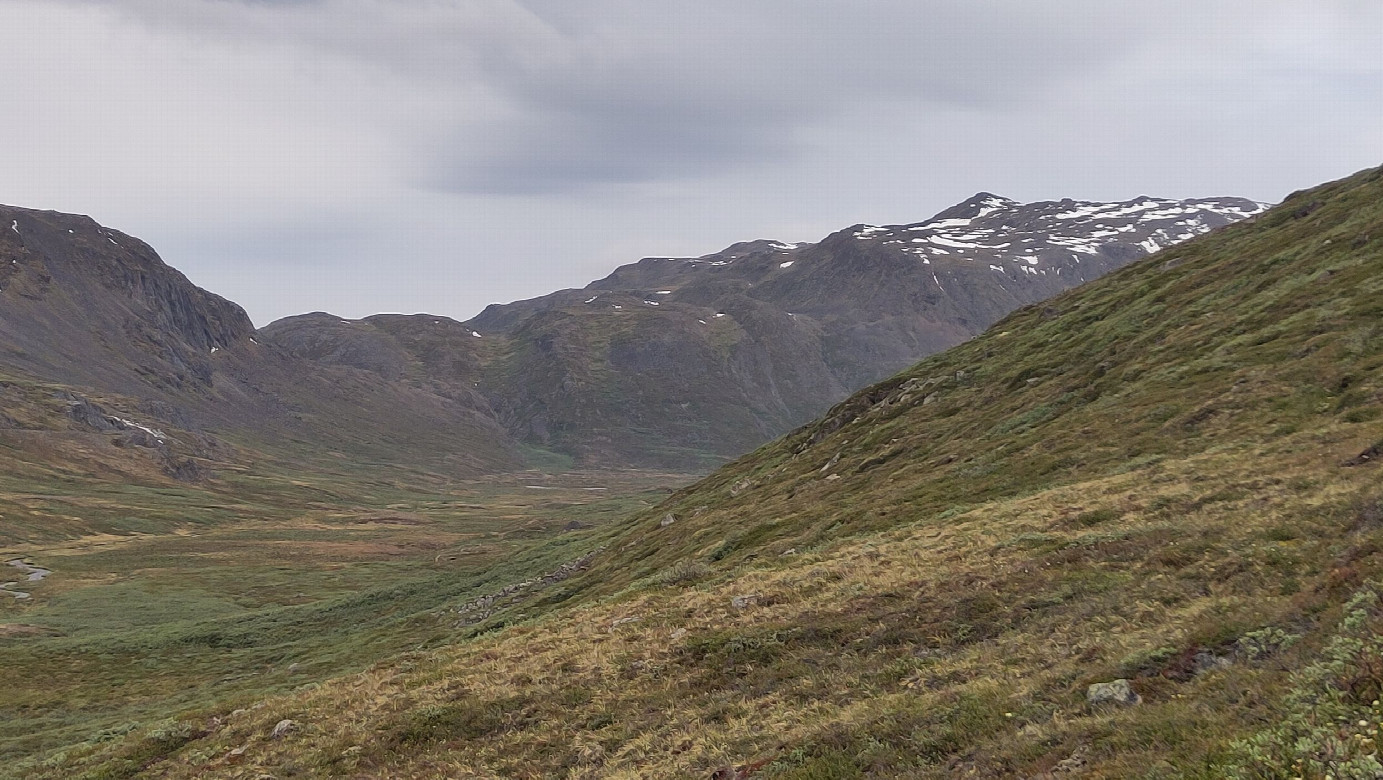view to the mountain range with the confluence on its top