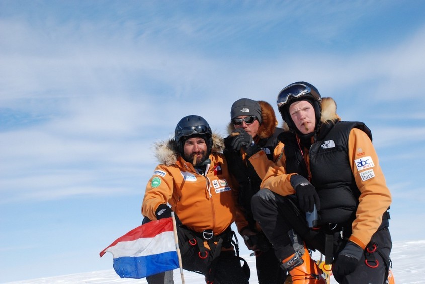 The team that visited the confluence; Eric, Joep,Flip