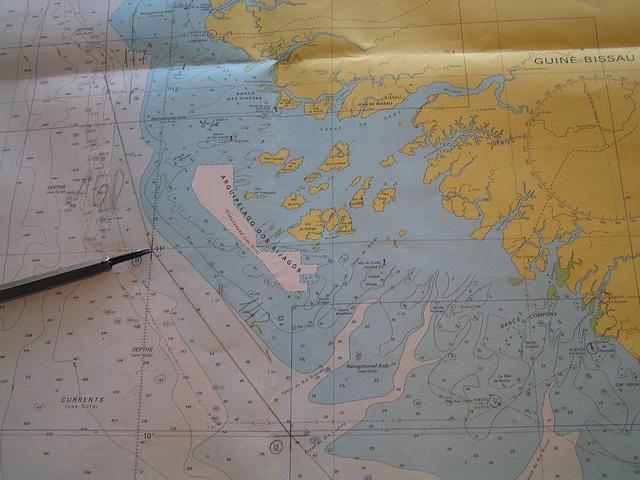 The area on the British Admiralty chart