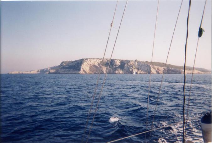 View of confluence facing south, Island of Bisevo in the distance