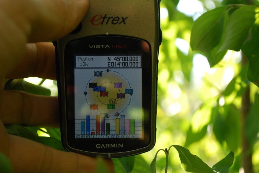 GPS reading at CP 45N 14E