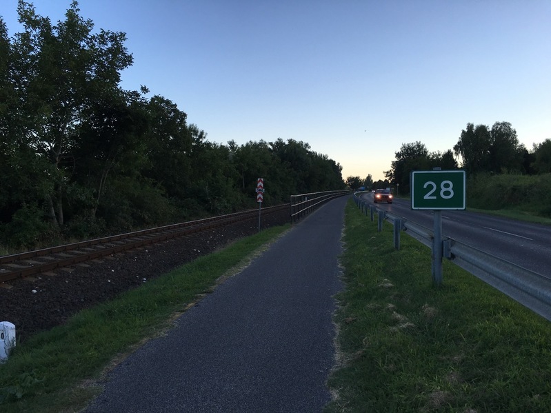 Nearby bikepath and road
