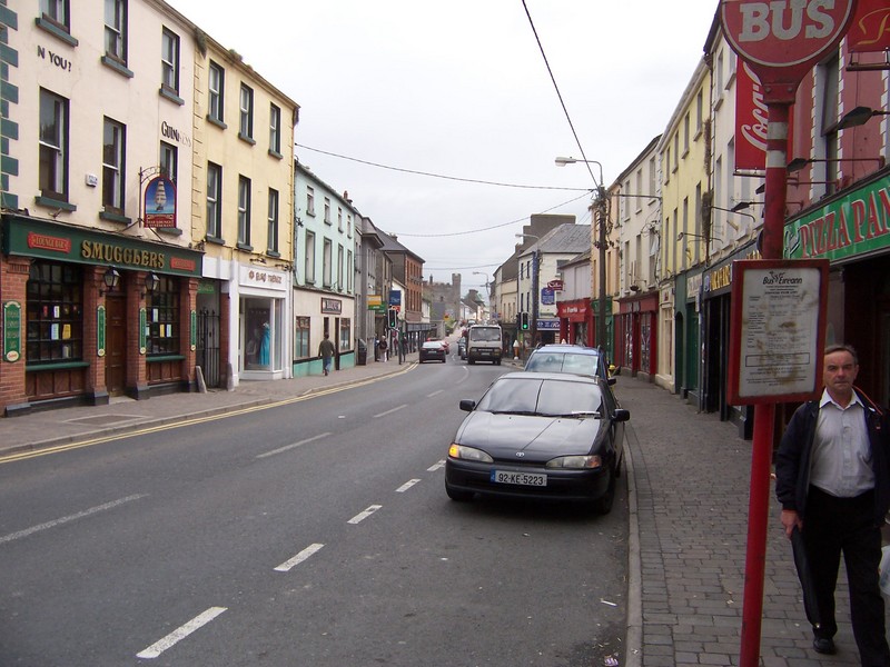 The bus stop in Athy on the trip from Dublin