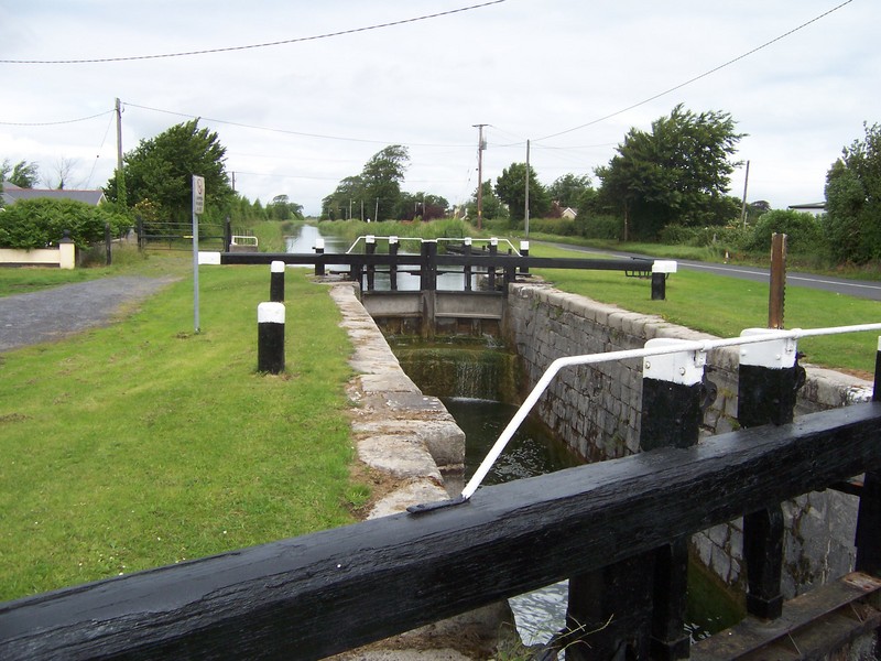 A lock on the canal. The confluence is just a little ways up this road, on the right