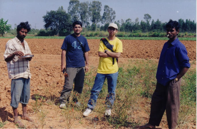 Praveen, Me and the villagers finishing lunch