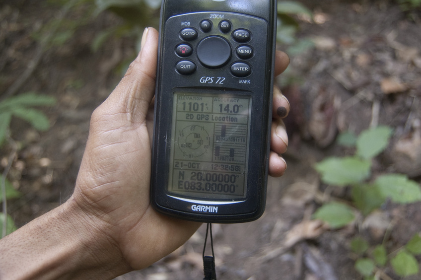 View of  the  GPS Co-ordinates at the Confluence Point