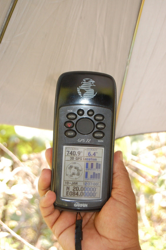 View of  the  GPS Co-ordinates at the Confluence Point