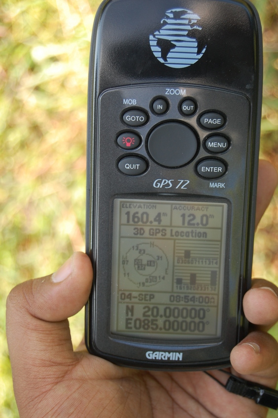 View of the GPS  Co-ordinates