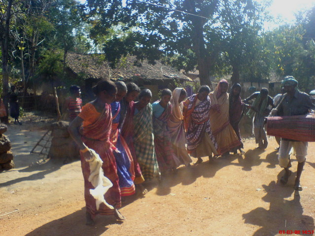 Dancing in the nearest village with a drummer