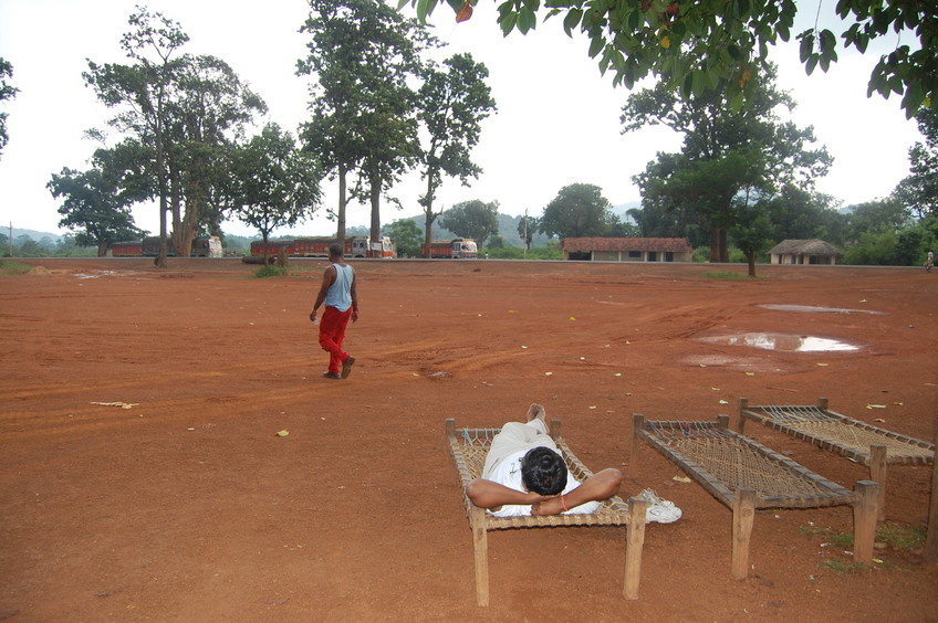 Resting at  a roadside dhaba(eatery/rest/snooze)