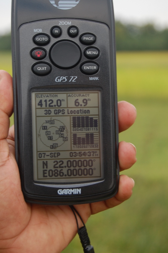 View of the GPS  Co-ordinates