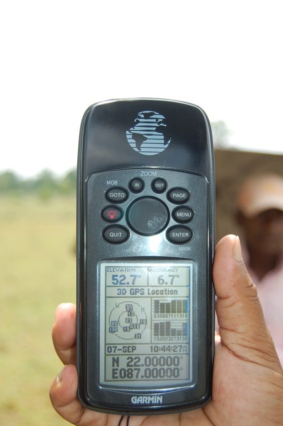 View of the GPS  Co-ordinates