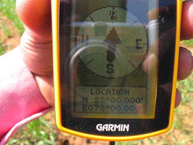 GPS Reading at CP 23°N 73°E