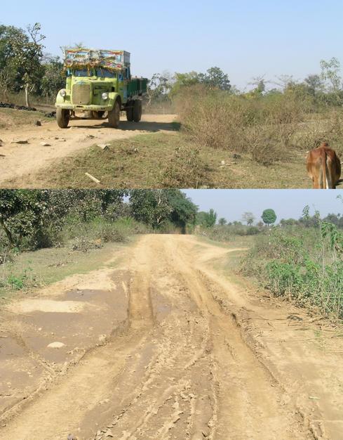 Access road from N33 for high clearance vehicles only