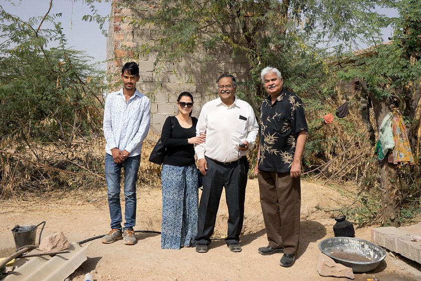 At the Confluence: A Luni resident, Vandana and Alok Tyagi, Dinesh Joshi