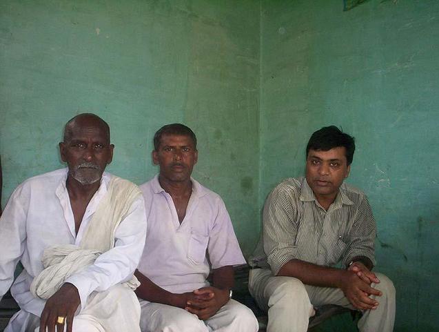 Pankaj with villagers