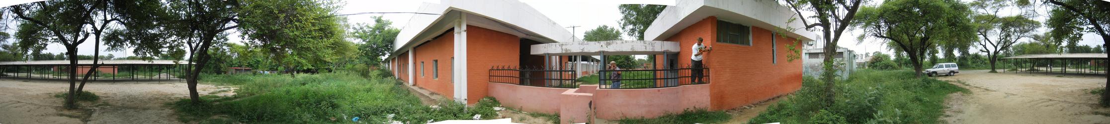 Panoramic view from the confluence point, just north of the gate of the courthouse