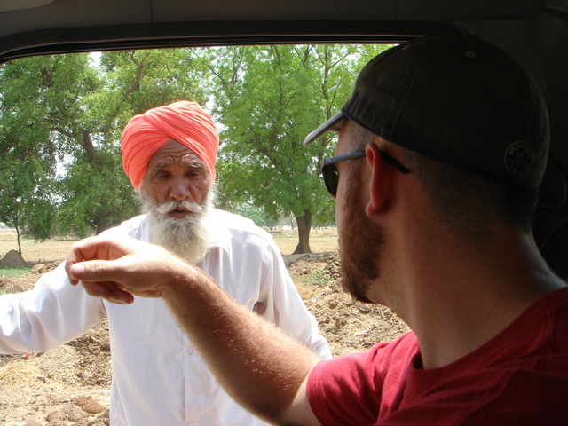 Asking directions from a local Punjabi farmer