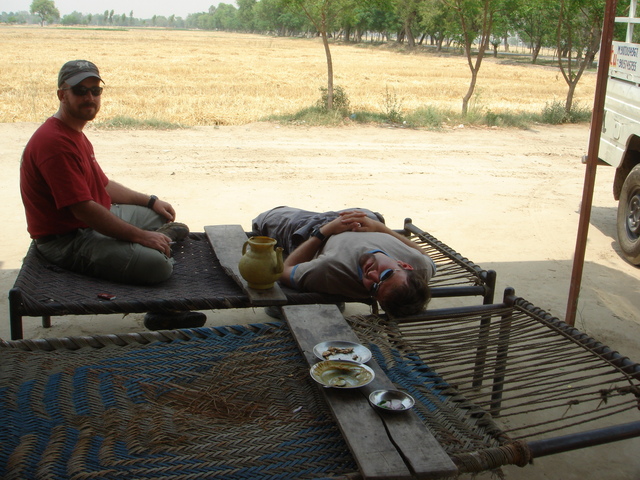 Lunch at a roadside "dhaba," a sort of Indian truck stop.