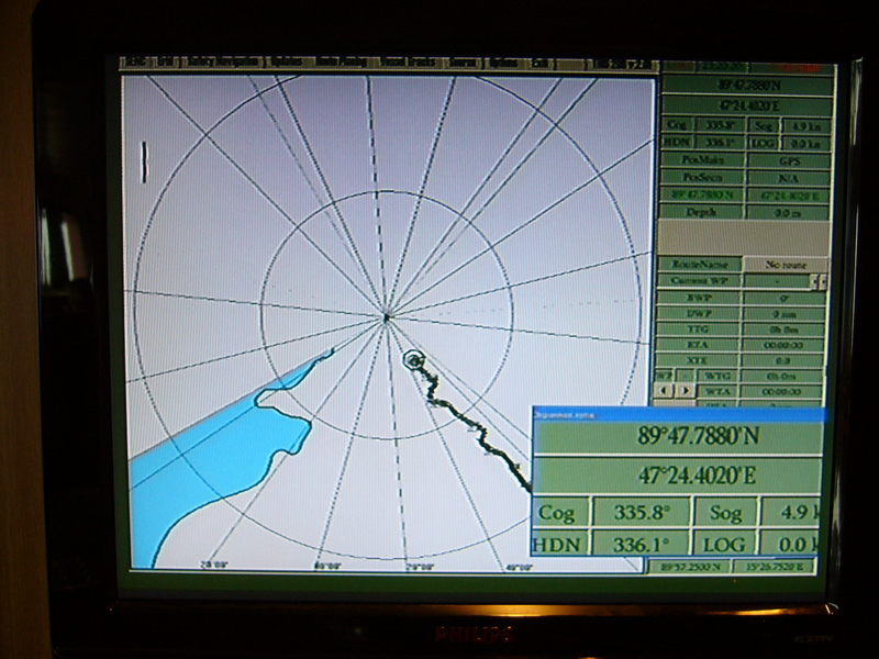 Zig zag course can be seen also on a low scale nautical chart