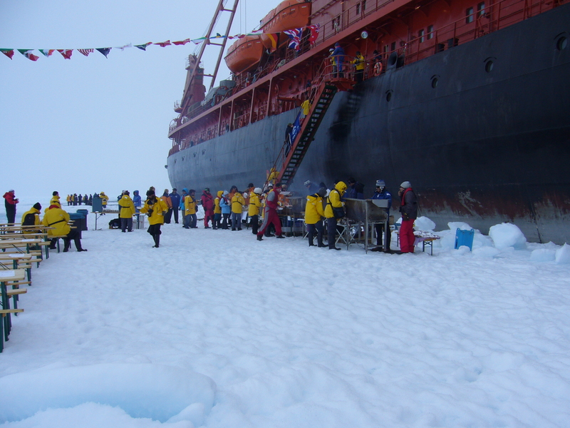 Barbecue and celebration on the ice