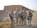 #10: Sumerian Ziggurat Pyramid at Ur, just a few miles ESE of the confluence point (from left to right, SGT John McC., LT Paul P., SGT Rene M., LT Scott T., and TSgt Robert L.)