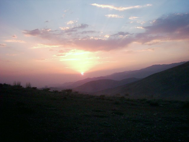 Sunset near confluence point