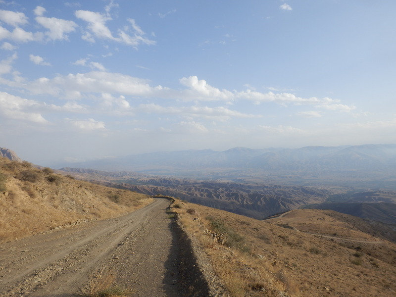Mountain road and valley of Āb Bar