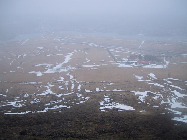 Looking south - road and farm where we parked the car