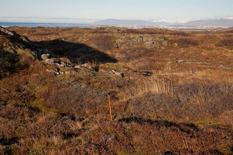 #1: View north towards Reykjavík, Akrafjall, Skarðsheiði (with snow) and Esja