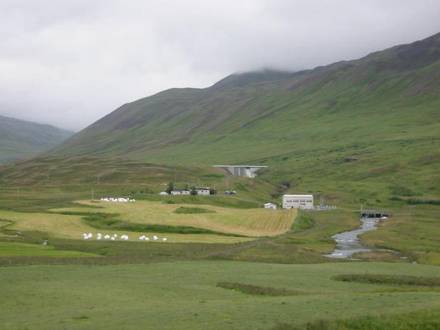 The nearby dam and hydro power station