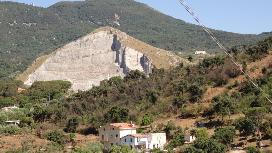 Mountain with quarry and the CP nearly at the top