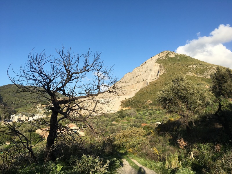 Confluence mountain with quarry