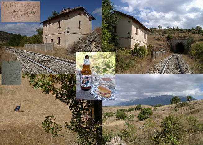 Railway house with graffiti and views