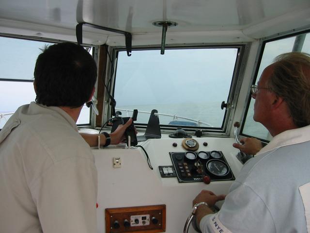 Valter and Robert navigating to the point