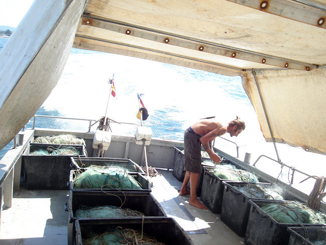 Alan preparing the net