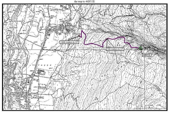 map of the area and track to the CP