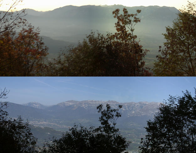 North west panorama from the CP (close) taken in the evening and morning