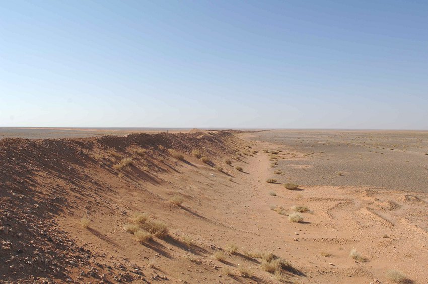 Saudi/Jordanian border berm at the Confluence