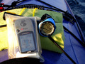 #6: A shot of the GPS in its waterproof case, drifting on the wind over the confluence point.