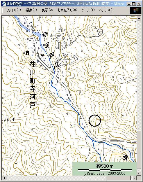 Map, target is marked with a circle.