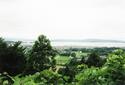 #7: A view of farmland and Nanao early in our trip up the mountain.