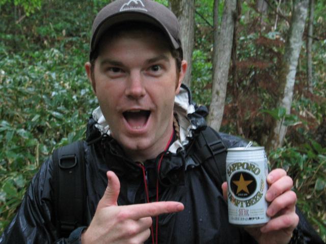 Mitch and our Sapporo victory beer.