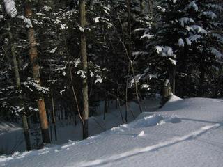 #1: General view of confluence - precision is at hole in the snow.