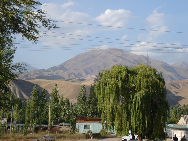 the mountain behind which the confluence lies