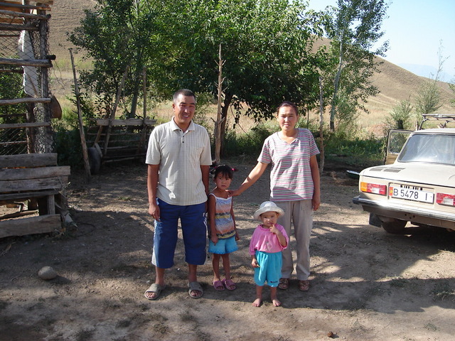 one of the farmer familys who helped with water and some apples