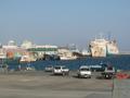 #4: Sokcho harbor with big Russian ferry to right rear, Chinese cargo boats in front of it.