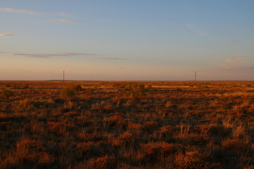 View North: power line parallel to railway