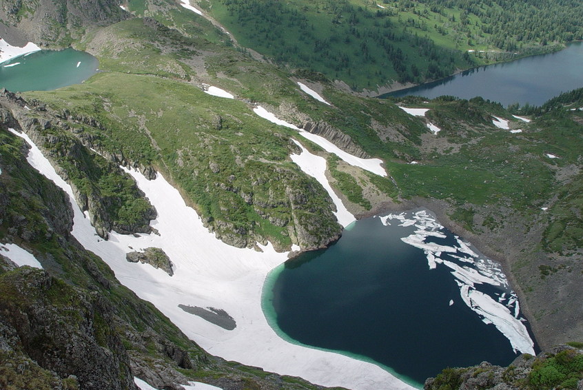The cascade of high-mountainous lakes.